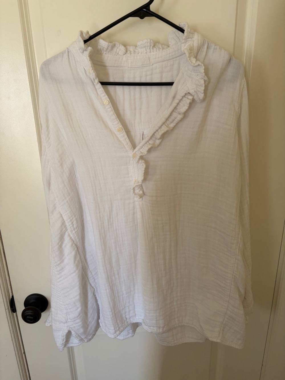 CP Shades White Ruffled Gauze Tunic